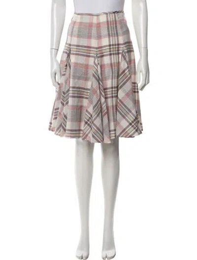 Pre-owned Weekend Max Mara Plaid Print Midi Length Skirt In Neutrals