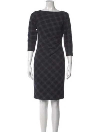 Pre-owned Weekend Max Mara Plaid Print Mini Dress In Black