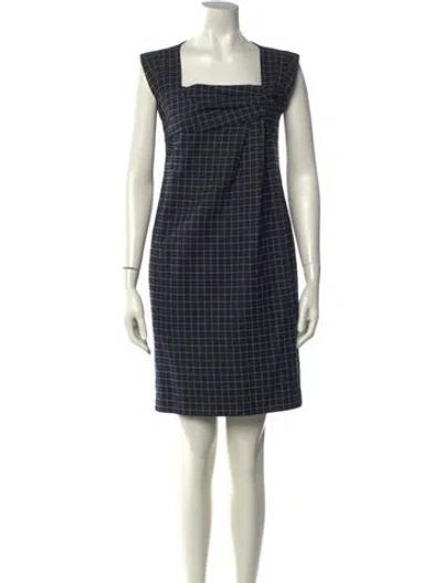 Pre-owned Weekend Max Mara Plaid Print Mini Dress In Blue