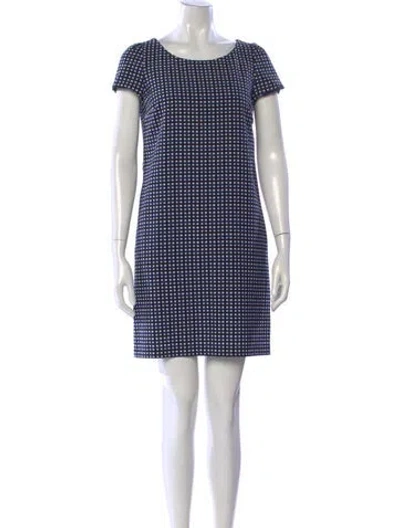 Pre-owned Weekend Max Mara Plaid Print Mini Dress In Blue