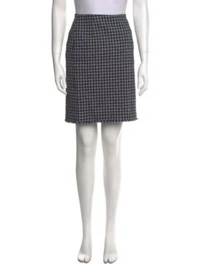 Pre-owned Weekend Max Mara Plaid Print Mini Skirt In Black