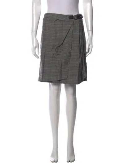 Pre-owned Weekend Max Mara Plaid Print Mini Skirt In Grey