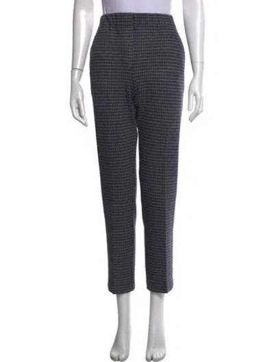 Pre-owned Weekend Max Mara Plaid Print Straight Leg Pants In Blue