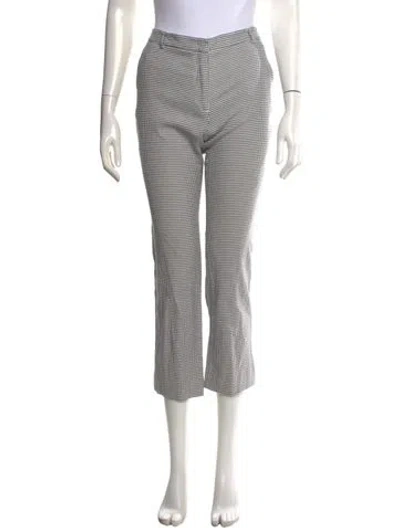 Pre-owned Weekend Max Mara Plaid Print Straight Leg Pants In Blue/white