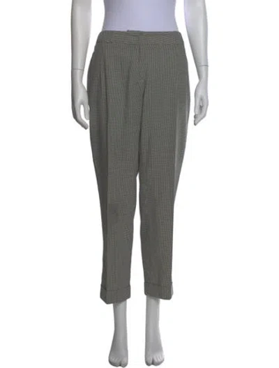 Pre-owned Weekend Max Mara Plaid Print Straight Leg Pants In Neutral