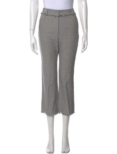 Pre-owned Weekend Max Mara Plaid Print Wide Leg Pants In Blue