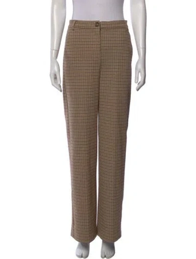 Pre-owned Weekend Max Mara Plaid Print Wide Leg Pants W/ Tags In Neutral