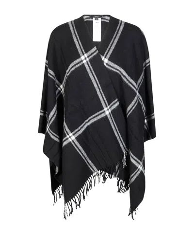 Weekend Max Mara Plaid Shawl In Black
