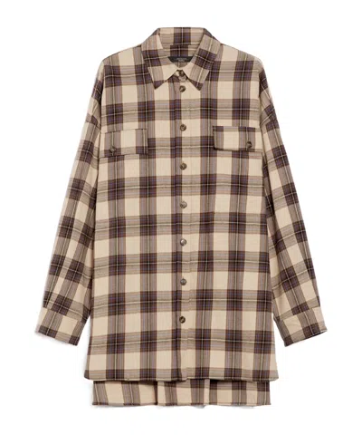Weekend Max Mara Plaid Shirt In Beige