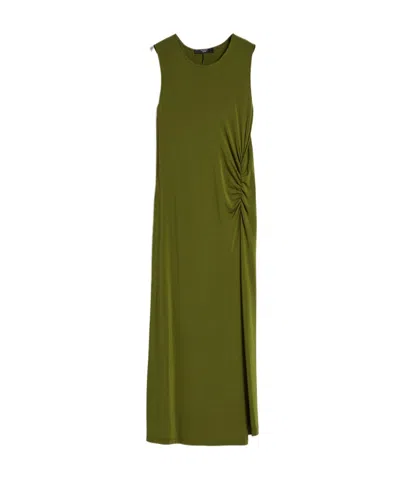 Weekend Max Mara Plain Knitted Crepe Dress In Green