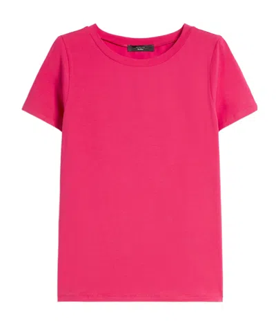 Weekend Max Mara Plain Knitted T-shirt In Pink