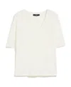 Weekend Max Mara Plain Knitted T-shirt In White