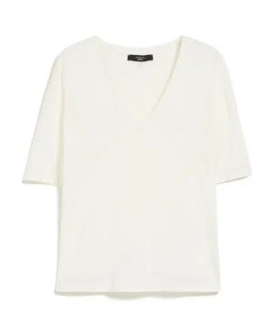Weekend Max Mara Plain Knitted T-shirt In White