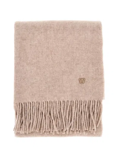 Weekend Max Mara Plain Wool Stole In Pink