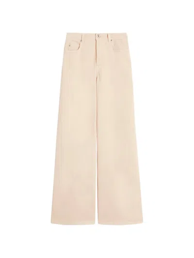 Weekend Max Mara Plaster White Wide Leg Trousers In Neutral