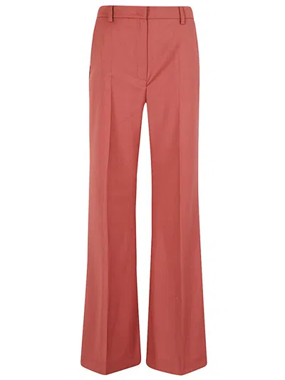 Weekend Max Mara Waistband Loop Casual Pants In Red