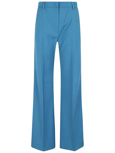 Weekend Max Mara Pleat Detailed Flared Trousers In Blue
