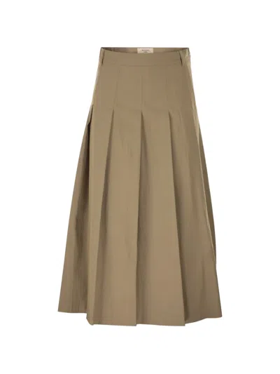 Weekend Max Mara Pleated A-line Skirt In Brown