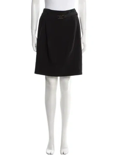 Pre-owned Weekend Max Mara Pleated Accents Knee-length Skirt In Black