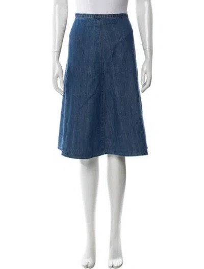 Pre-owned Weekend Max Mara Pleated Accents Knee-length Skirt In Blue