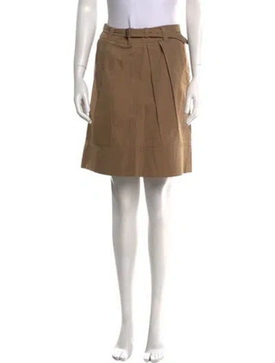Pre-owned Weekend Max Mara Pleated Accents Knee-length Skirt In Brown