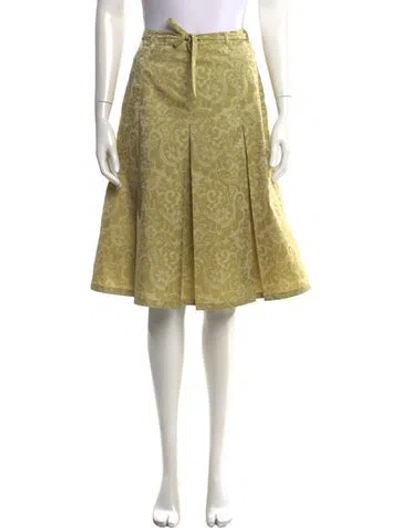 Pre-owned Weekend Max Mara Pleated Accents Knee-length Skirt In Green