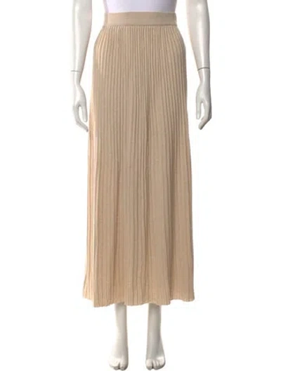 Pre-owned Weekend Max Mara Pleated Accents Long Skirt In Neutral