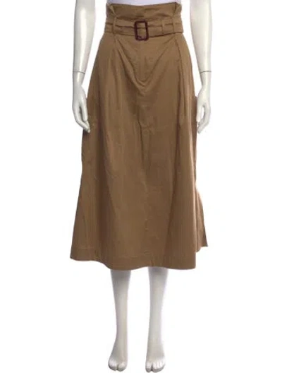 Pre-owned Weekend Max Mara Pleated Accents Long Skirt In Neutrals