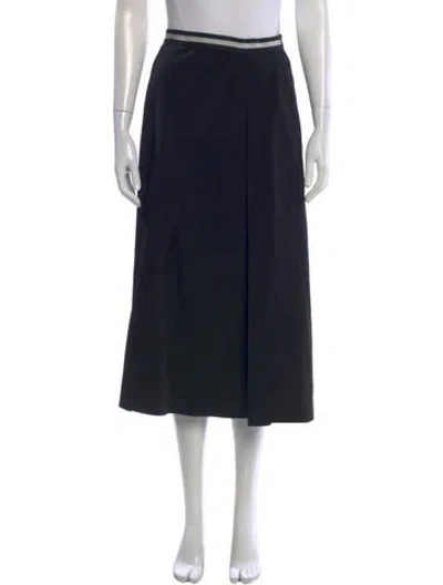 Pre-owned Weekend Max Mara Pleated Accents Midi Length Skirt In Black