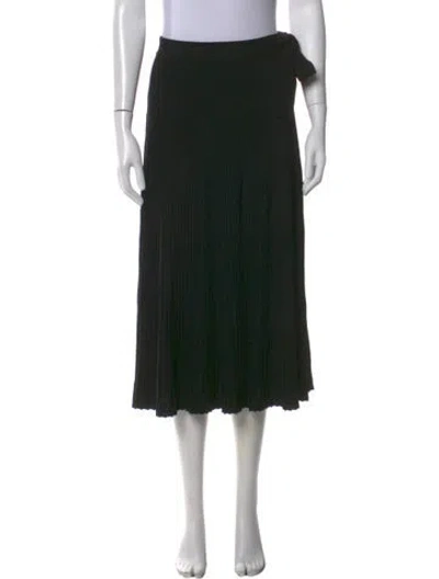 Pre-owned Weekend Max Mara Pleated Accents Midi Length Skirt In Black