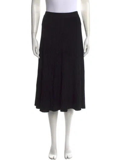 Pre-owned Weekend Max Mara Pleated Accents Midi Length Skirt In Black