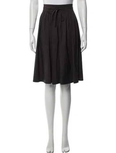 Pre-owned Weekend Max Mara Pleated Accents Midi Length Skirt In Black