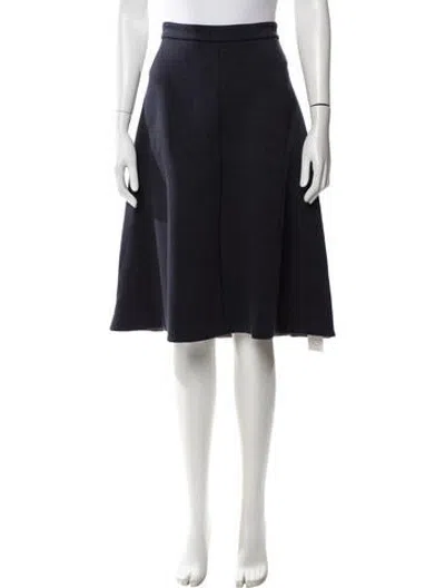 Pre-owned Weekend Max Mara Pleated Accents Midi Length Skirt In Blue