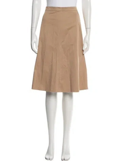 Pre-owned Weekend Max Mara Pleated Accents Midi Length Skirt In Brown