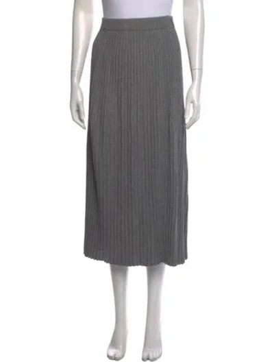 Pre-owned Weekend Max Mara Pleated Accents Midi Length Skirt In Gray