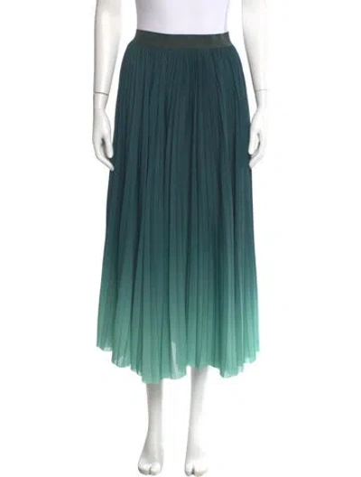Pre-owned Weekend Max Mara Pleated Accents Midi Length Skirt In Green