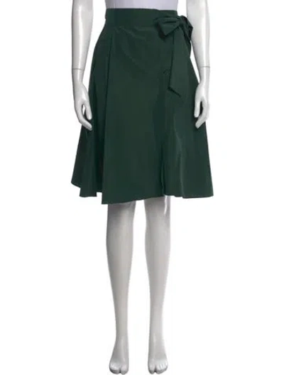 Pre-owned Weekend Max Mara Pleated Accents Midi Length Skirt In Green