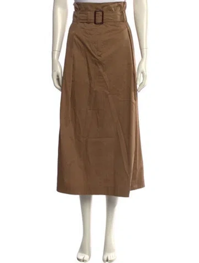 Pre-owned Weekend Max Mara Pleated Accents Midi Length Skirt In Neutral