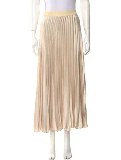 Pre-owned Weekend Max Mara Pleated Accents Midi Length Skirt In Neutral