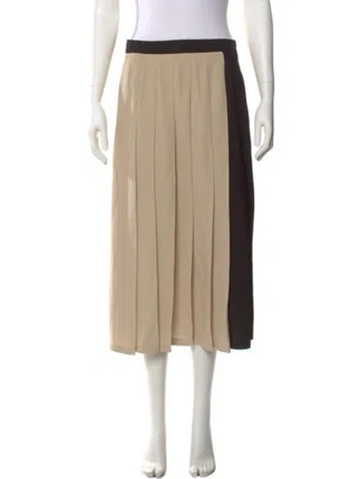 Pre-owned Weekend Max Mara Pleated Accents Midi Length Skirt In Neutral
