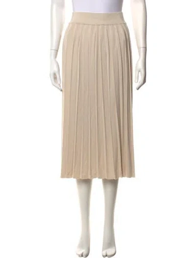 Pre-owned Weekend Max Mara Pleated Accents Midi Length Skirt In Neutral
