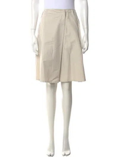 Pre-owned Weekend Max Mara Pleated Accents Midi Length Skirt In Neutrals