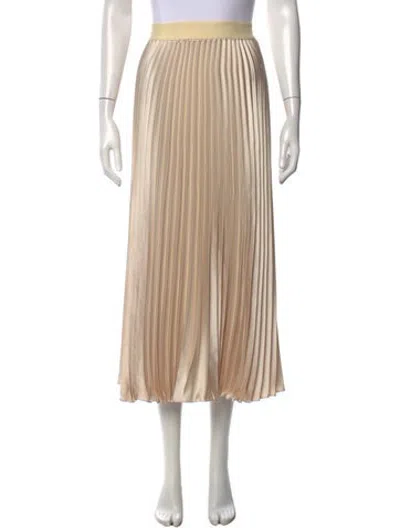 Pre-owned Weekend Max Mara Pleated Accents Midi Length Skirt In Neutrals