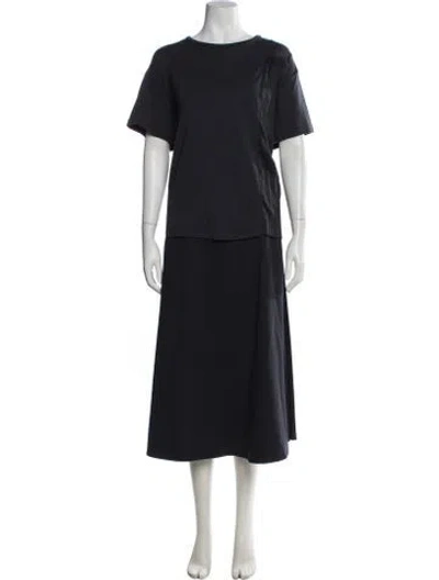 Pre-owned Weekend Max Mara Pleated Accents Skirt Set In Blue