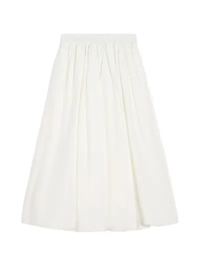 Weekend Max Mara Pleated A-line Maxi Skirt In White