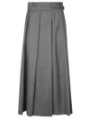 Weekend Max Mara Palk Pleated Wool Blend Midi Skirt In Grigio
