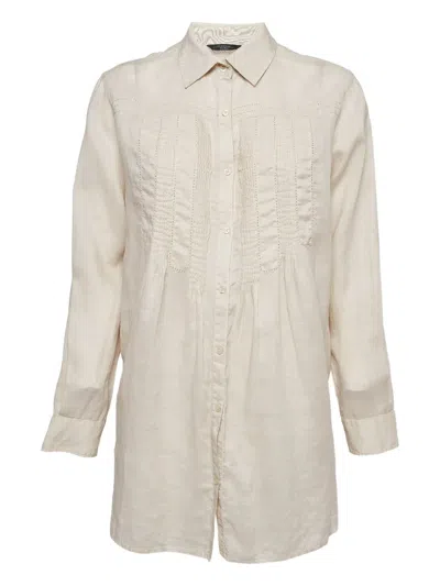 Pre-owned Weekend Max Mara Pleated Blouse In Neutral