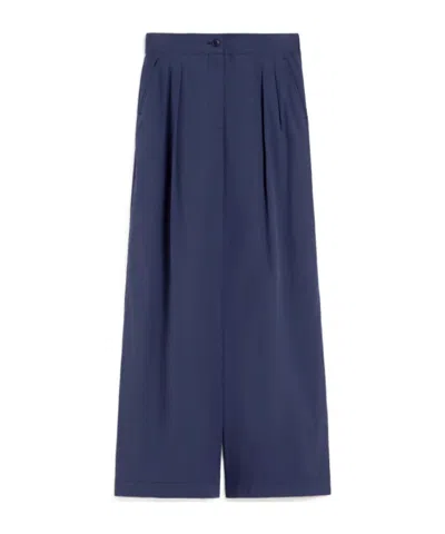 Weekend Max Mara Pleated Casual Trousers In Blue