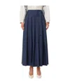 Weekend Max Mara Agiate Tie Waist Cotton Skirt In Blue