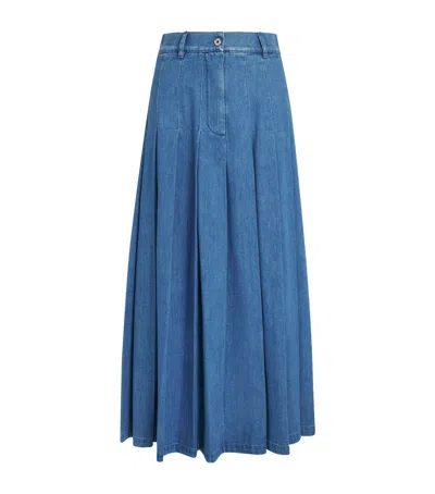 WEEKEND MAX MARA PLEATED DENIM SKIRT